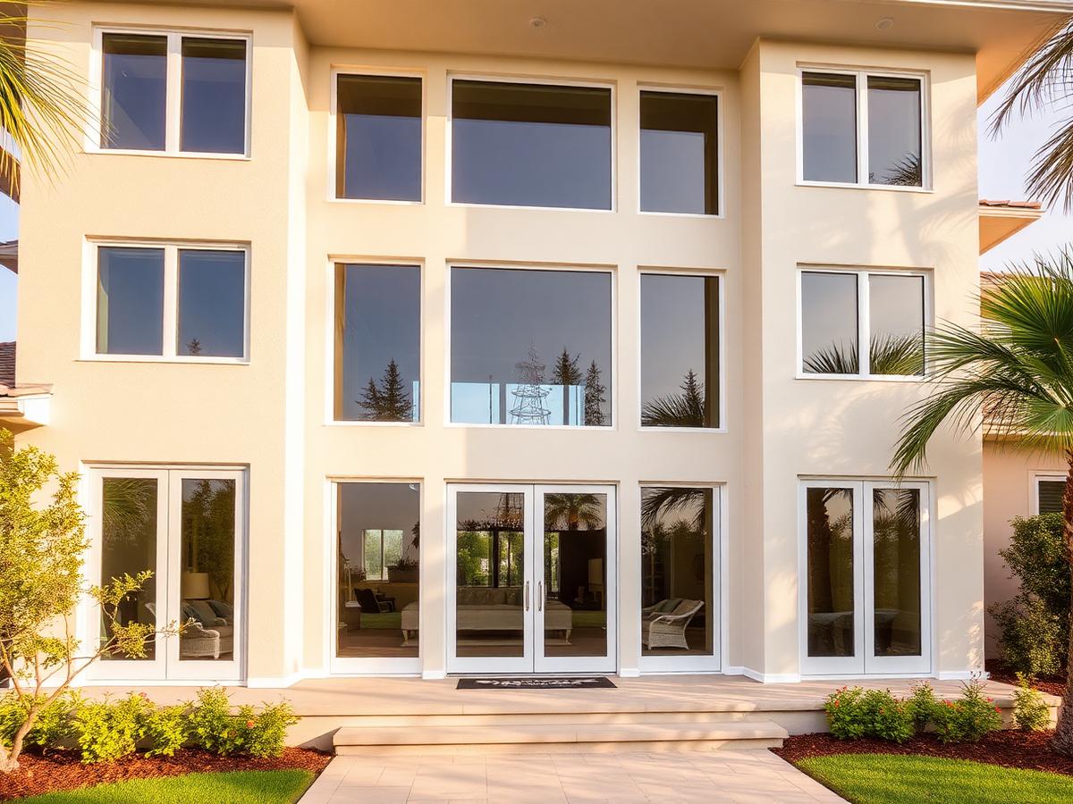 Hurricane-rated impact windows and doors installed on a Delray Beach home